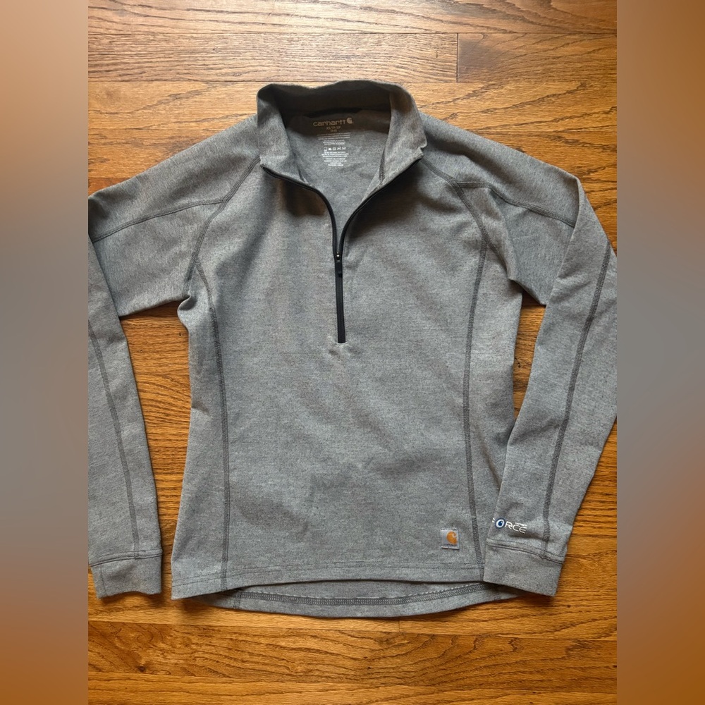 Carhartt Heather Gray Quarter Zip-Up Thermal XS